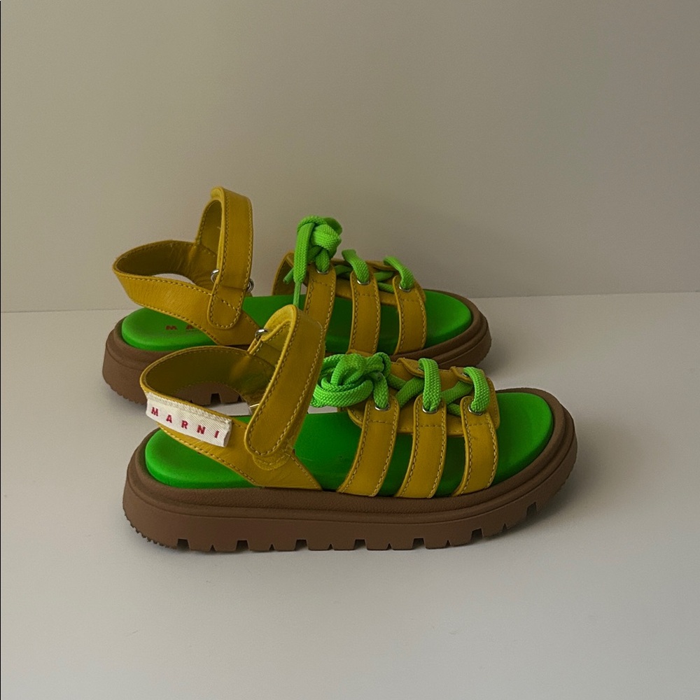 Marni Kids Yellow and Green Strap Sandals - Picture 2 of 3
